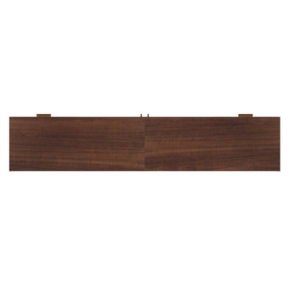 78.7 inch Dark Brown PE Rattan TV Stand 4 Drawers Soft Close Hinges For 85 Inch TV
