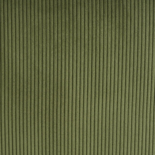 Olive Green Corduroy Square Ottoman with Foam Cushion