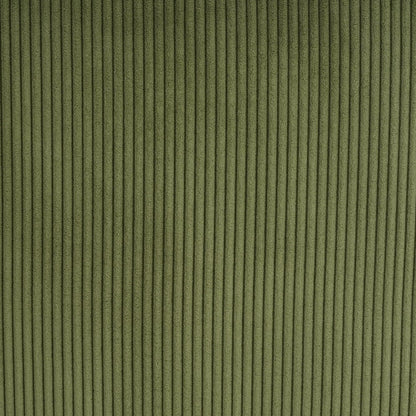 Olive Green Corduroy Square Ottoman with Foam Cushion