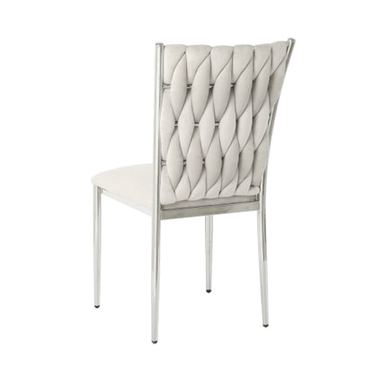 Velvet Upholstered Dining Chairs with Metal Legs, Set of 2, Light Gray