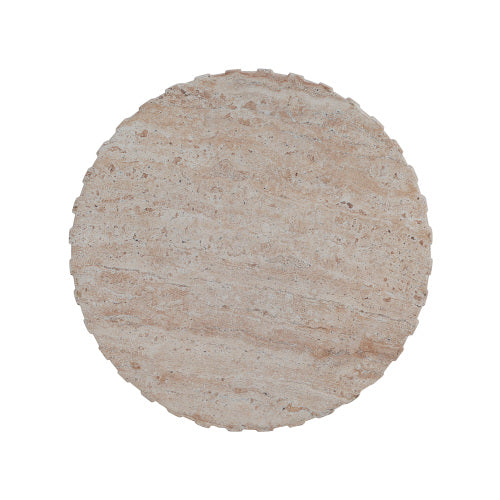 Outdoor/Indoor Lightweight Concrete Side Table,Travertine Finish