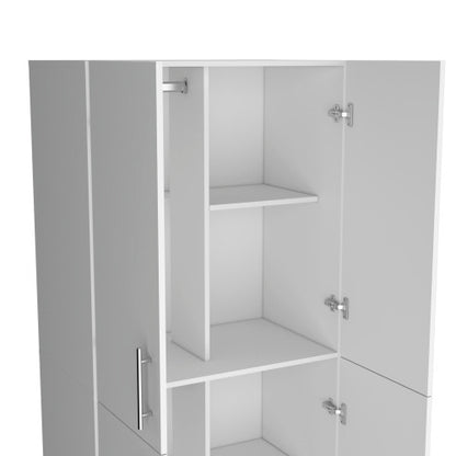 Armoire in melamine with 2 doors , 4 shelves and 2 clothes hanging bar