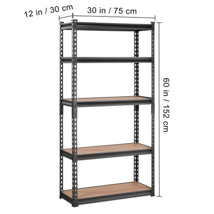 Storage Shelving Unit, 5-Tier Adjustable, 2000 lbs Capacity