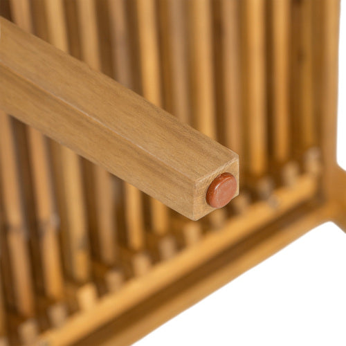 69" Acacia Wood Outdoor Dining Table with Slatted Top, 300 lbs Weight Capacity, Ideal for Patio & Garden Gatherings, Natural Color