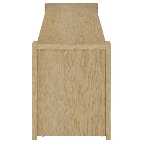 Light Oak 60 Inch Transitional 2-Door Media Console for TVs Up to 60 Inch