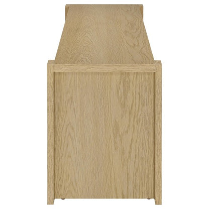 Light Oak 60 Inch Transitional 2-Door Media Console for TVs Up to 60 Inch