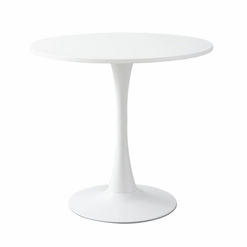 31.5inch White Round Modern Dining Table for Kitchen Apartment Living Room