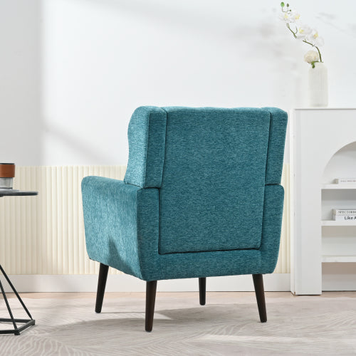 Modern Accent Chair Upholstered Foam Filled Living Room Chairs Comfy Reading Chair Mid Century Modern Chair with Chenille Fabric Lounge Arm Chairs Armchair for Living Room Bedroom (Teal)