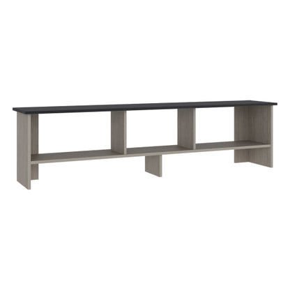 White Natural Wood Modern TV Stand with Multi Open Shelves for 60 Inch TV Media Console