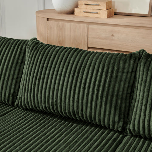 Green Minimalist Compressed Corduroy Modular Sectional Sofa