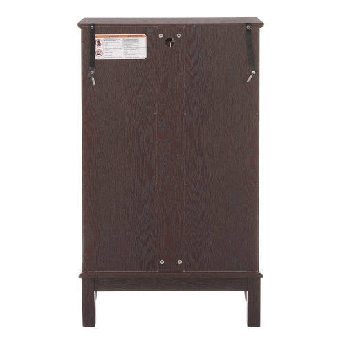 Cherry Lighted Tempered Glass Curio Cabinet Mirrored Back Panel Adjustable Shelf Vintage Metal Handle Home Display Cabinet