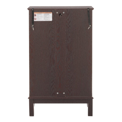 Cherry Lighted Tempered Glass Curio Cabinet Mirrored Back Panel Adjustable Shelf Vintage Metal Handle Home Display Cabinet