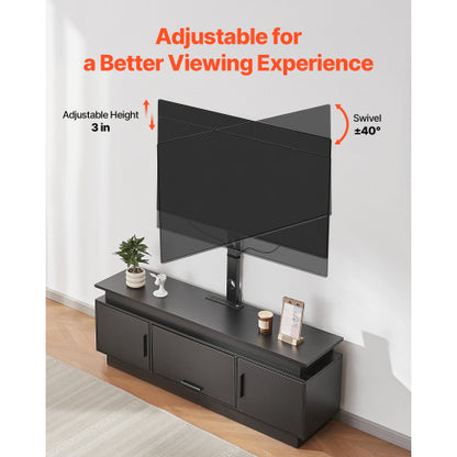 52 Inch Height Rotatable TV Stand with VESA Mount, Power Outlet & Music Sync LED Lights for 75 Inch TV