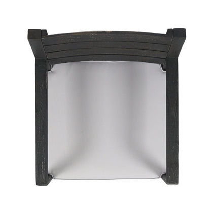 Outdoor Dining Chair Set of 2, Dark Grey With Light Grey Cushion