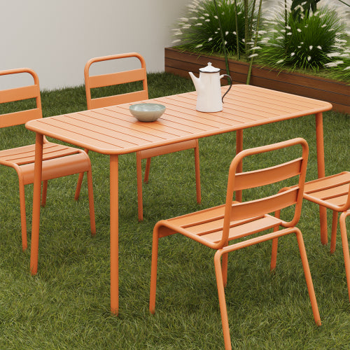 Sella long table outdoor (red)dining table villa courtyard balcony table outdoor leisure table simple garden waterproof table