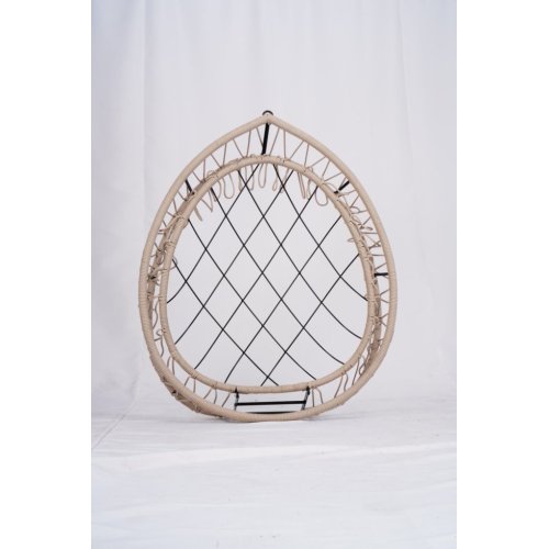 Outdoor Egg-shaped Hanging Chair with Stand, Patio Egg-shaped Swing Chair, Indoor Rocking Chair, Outdoor Hammock Egg-shaped Chair, Beige