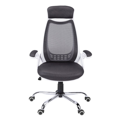 Office Chair, Adjustable Height, Swivel, Ergonomic, Armrests, Computer Desk, Work, Grey Mesh, Chrome Metal, Contemporary, Modern