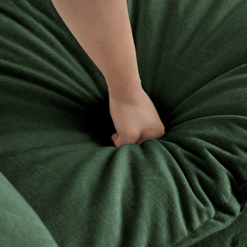 Green Chenille Modular Ottoman Footrest, Mix & Match for 2 3 4 Seater Sectional Sofa