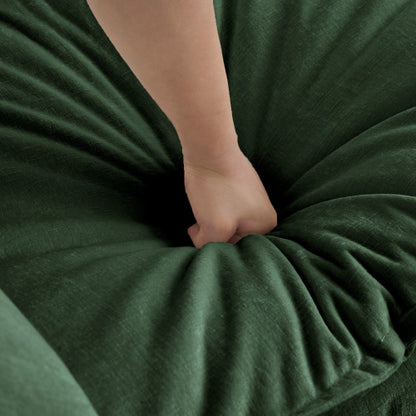 Green Chenille Modular Ottoman Footrest, Mix & Match for 2 3 4 Seater Sectional Sofa