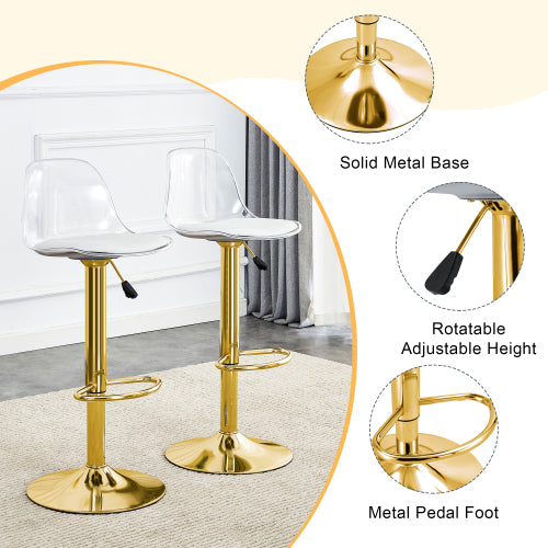 Modern minimalist bar chairs and bar stools. Can rotate 360 ¡ã and adjust lifting. PET backrest and PU seats. Set of 2. Suitable for bars, restaurants, and front desk cashiers.