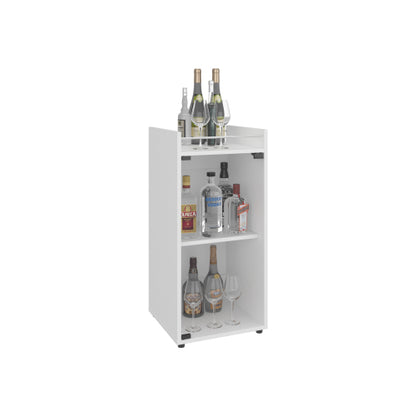 Bar Cabinet, 1 Glass Door, 3 Shelves, White