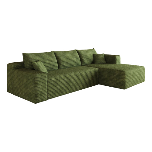 103 inch  Green L-Shape Cloud Deep-Seat Corner Sectional Sofa, No Assembly