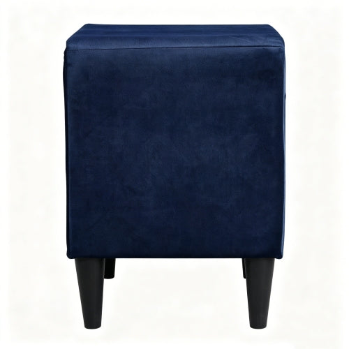 Navy Blue Velvet 2-Drawer Upholstered Nightstand