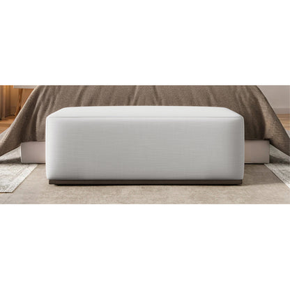 Modern Ottoman Footstool Upholstered Accent Stool for Living Room Bedroom
