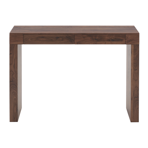 Elegant natural walnut wood grain bar table -50 inches long, a practical choice for modern home decor. Walnut wood grain texture veneer, equipped with double drawers, can be used as both a bar counter