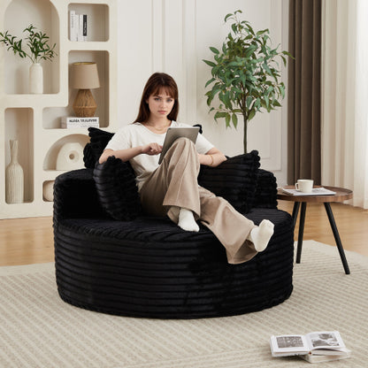 50"L Corduroy Sponge single sofa,No Assembly Required,Fluffy Modern Sleeper Chair for Living room, Bedroom, Lounge and Projection Room(Not a swivel chair.)