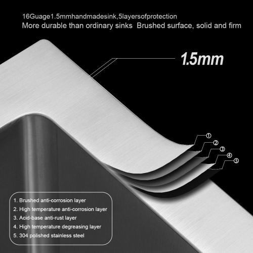 23 Inch Undermount Sink - 23" x 18" x 9" Undermount Stainless Steel Kitchen Sink 16 Gauge 9 Inch Deep Single Bowl Kitchen Sink Basin, Includes Drain Assembly (No Additional Accessories)