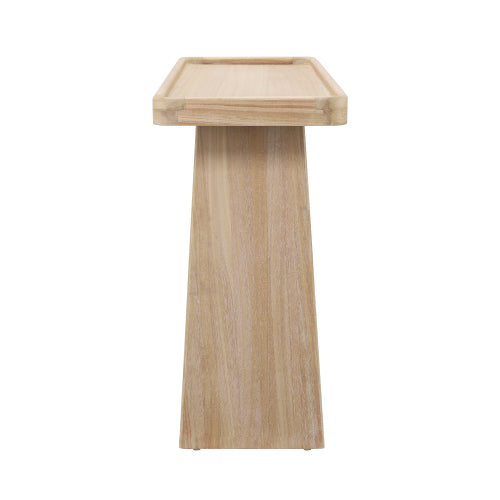 Farmhouse Console Table with Tray Top Design, Solid Wood Frame for Entryway, Living Room or Sofa Back, Natural