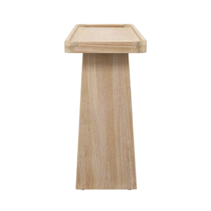 Farmhouse Console Table with Tray Top Design, Solid Wood Frame for Entryway, Living Room or Sofa Back, Natural