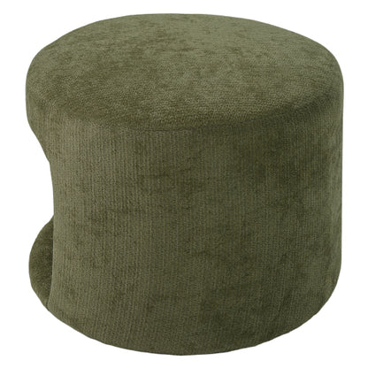 23.6 inch Round Green Pet Friendly Ottoman with Hidden Pet Nook, Acacia Wood Legs, 220 LBS Loading Capacity