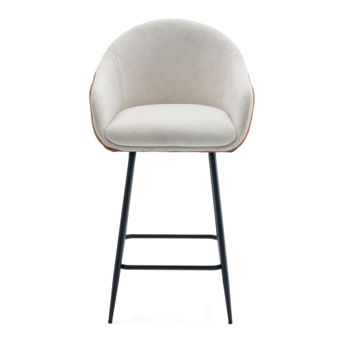26.5inch  Modern - Style counter height bar stools, with comfortable upholstery,durable metal legs ensure stability, enhance the decor of your kitchen or dining area.--Brown