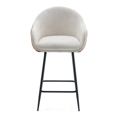 26.5inch  Modern - Style counter height bar stools, with comfortable upholstery,durable metal legs ensure stability, enhance the decor of your kitchen or dining area.--Brown