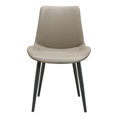 Set of 2 Light Grey Suede-Style PU Dining Chairs, Reinforced Metal Leg Modern Upholstered Side Chairs