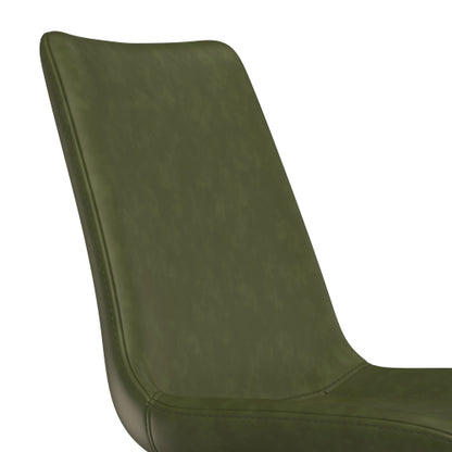 PU Leather Dining Chairs with Adjustable Feet, Set of 4, Olive Green