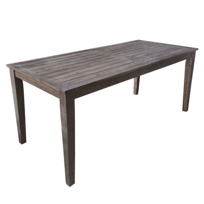 7 Pieces Acacia Wood Outdoor Dining Set with Cushions,Modern 6 Chairs and 1 Large Table, Dining Furniture Set for Lawn, Backyard, Garden Deck,Poolside