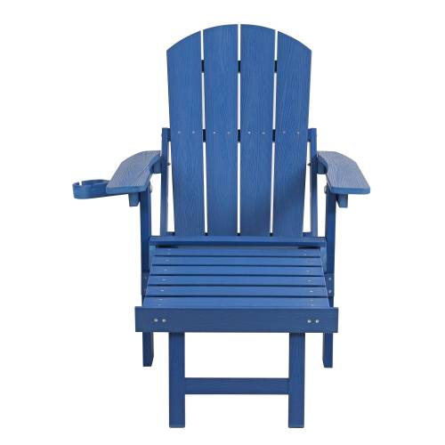Lounge chair dark blue color, suitable for all seasons: Outdoor lounge chair, made of sturdy HIPS material, equipped with 304 stainless steel accessories.