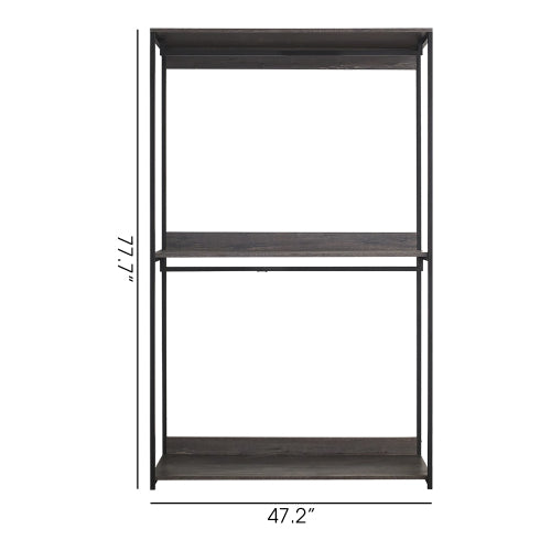 Monica 47 Farmhouse Wood Walk-in Closet Organizer with One Shelf in Rustic Gray