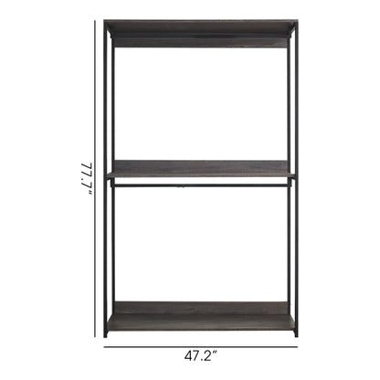 Monica 47 Farmhouse Wood Walk-in Closet Organizer with One Shelf in Rustic Gray
