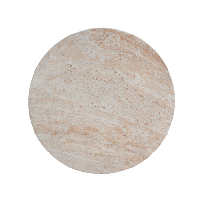 Outdoor/Indoor Lightweight Concrete Side Table,Travertine Finish