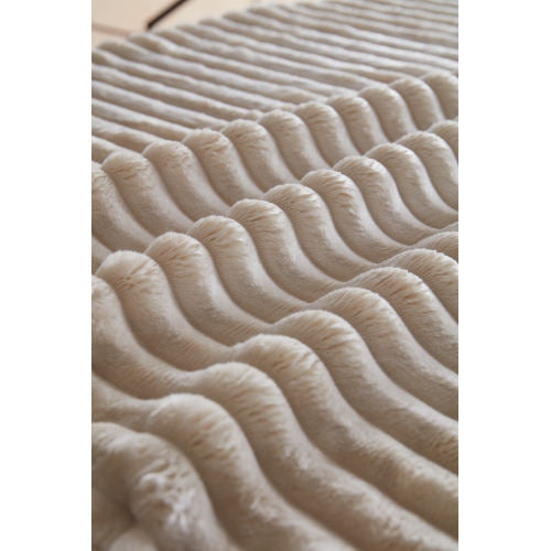 Beige Plush Casual Modern Ottoman, Stylish Practical Soft Padded Multifunctional Home Footrest Stool