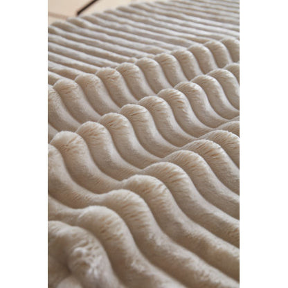 Beige Plush Casual Modern Ottoman, Stylish Practical Soft Padded Multifunctional Home Footrest Stool