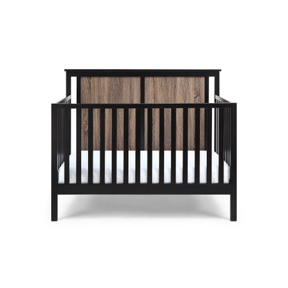 4-in-1 Convertible Crib Black/Vintage Walnut