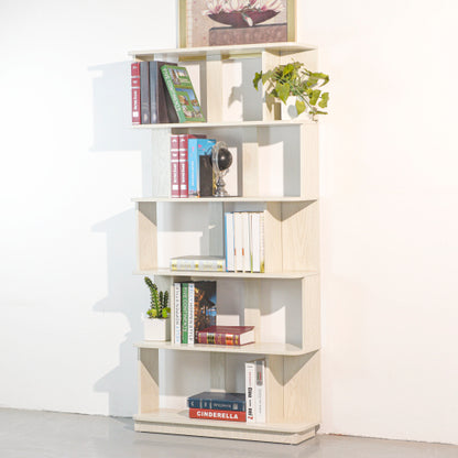 64.56 Inch 5-Tier Open MDF Bookshelf Free Combination Anti-Tip Design Multi-Color Household Display Shelf