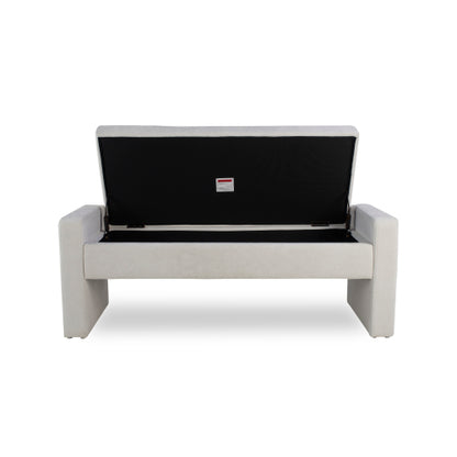 50inch  Modern Upholstered Storage Bench with Tufted Seat, Fabric Ottoman Bench for Bedroom, Entryway, or Living Room, Soft Close Hinge