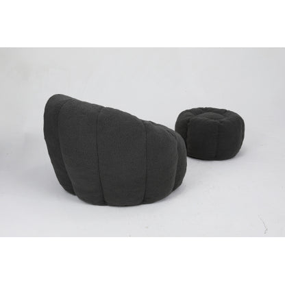 Faux Fur Memory Foam Ergonomic Bean Bag Lounge Chair with Armrests for Dorm Apartment Living Room