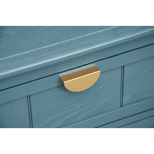 American Style 3-Drawer Storage Cabinet Anti-Tip Design Non-Slip Foot Pad Household Bedroom Study Wooden Chest Cabinet
